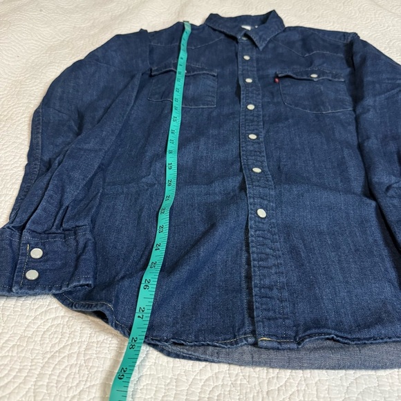 Levi's Blue Casual Button Down Shirt Classic Western Style - Picture 8 of 9